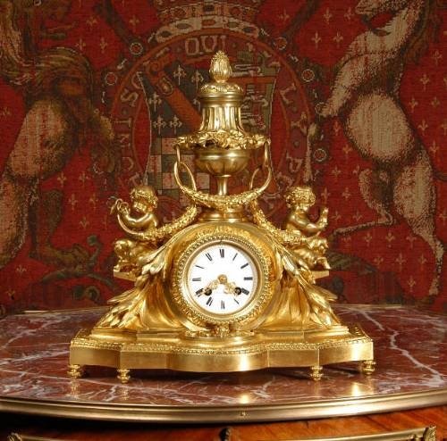 fig 1. Early Ormolu Boudoir Clock by Leroy A Paris.